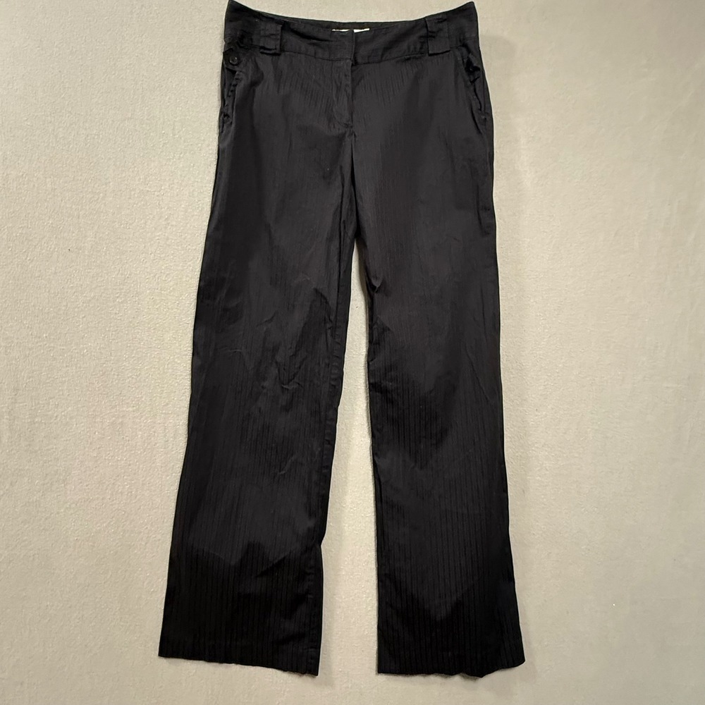 Michael‎ Kors Black on Black Pinstripes Dress Slacks Trouser Pants Women Size 6
